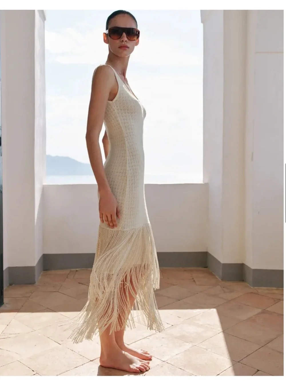 VIRAL NEW ZARA TONE FRINGE DRESS SIZE L 
🚨NO DISCOUNT - Picture 8 of 14